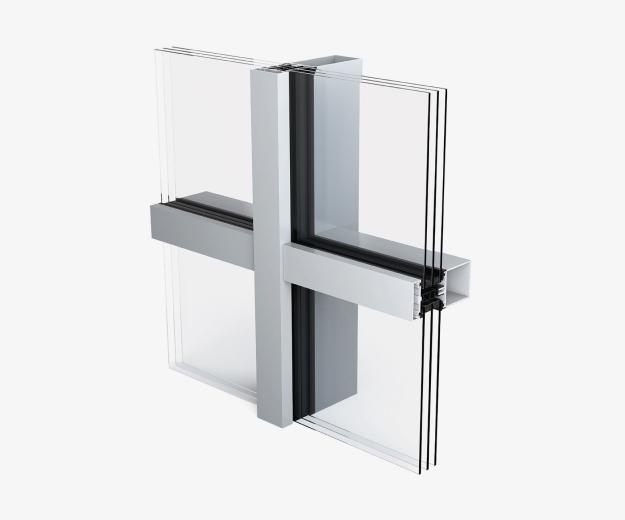 GE Facade 50mm,Double and Triple glazed  Glass, Capped and Structural glazed, Anodized Finish, Sound & Thermal Insulation, Roboust Drainage, Commercial & Residential Projects